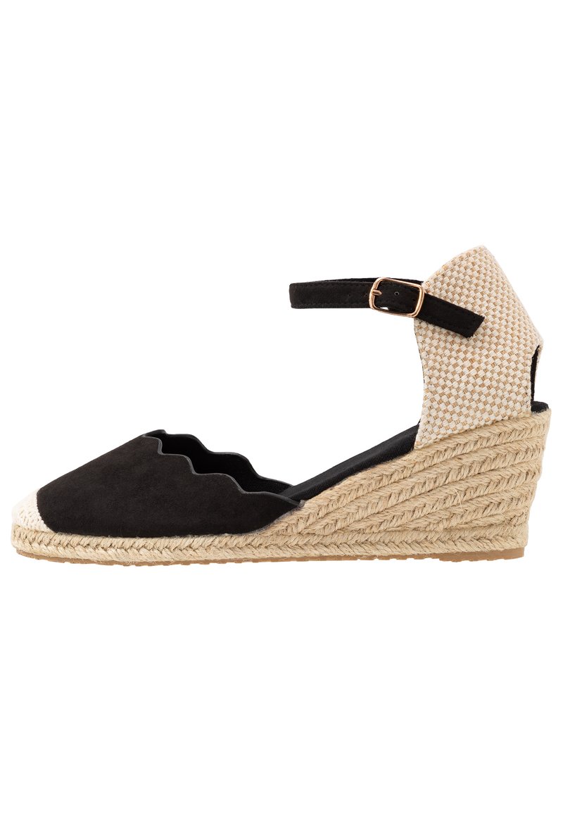 wide fit black wedges