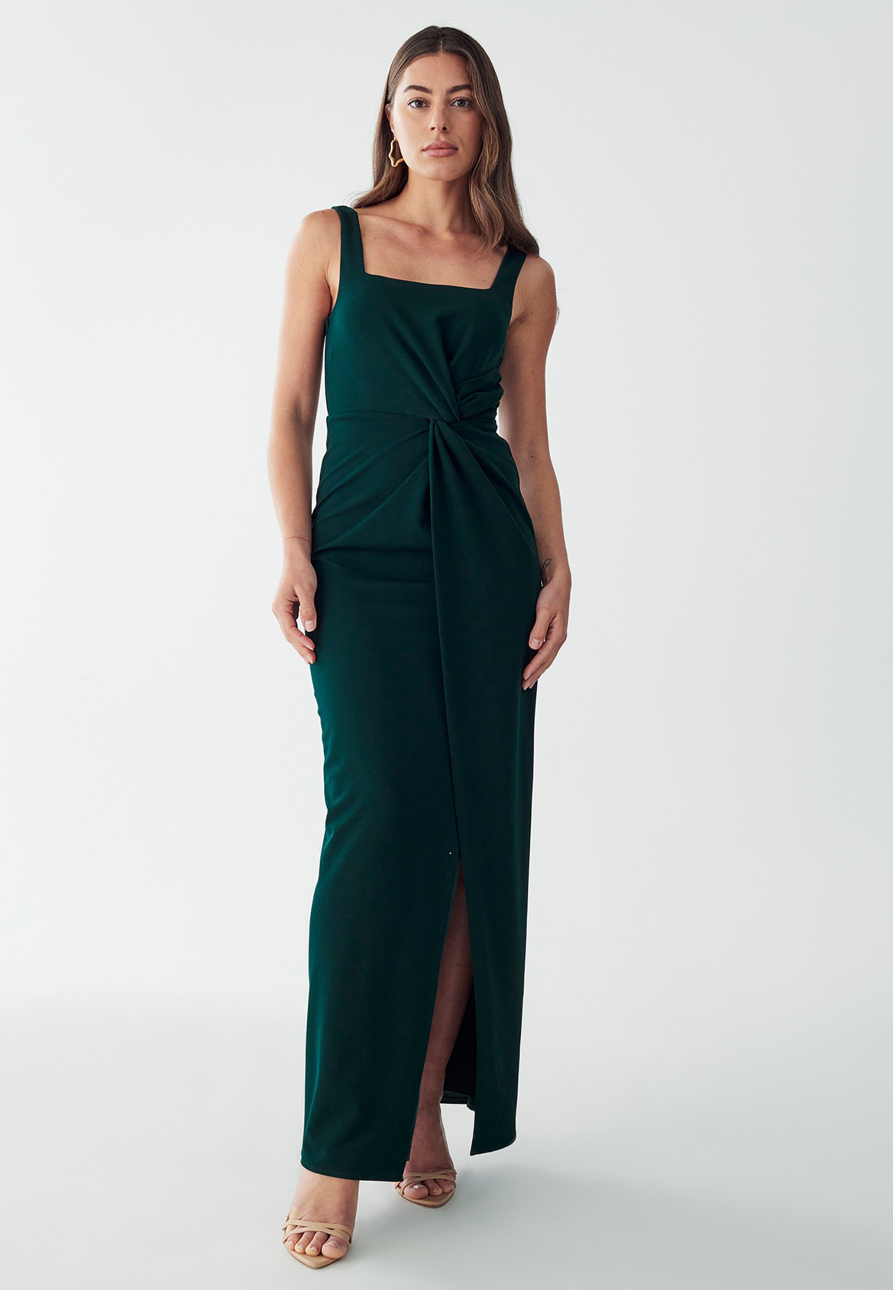 slim fit dress slacks Emerald Green Oversized Kaftan Maxi Dress | Plus Size Beach Cover Up main image 0