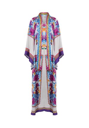 Leem TIE NECK FLORAL PRINT - Robe longue - white