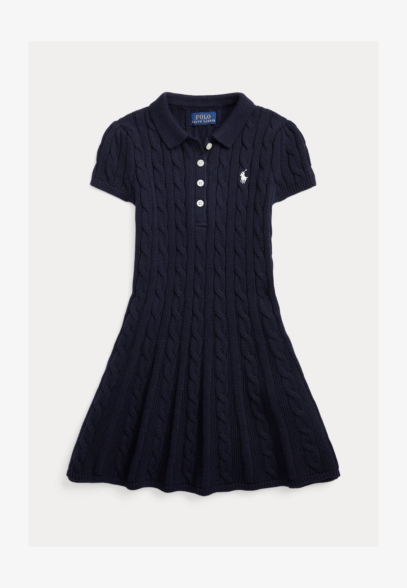 Polo Ralph Lauren CABLE-KNIT COTTON POLO SWEATER DRESS Robe pull