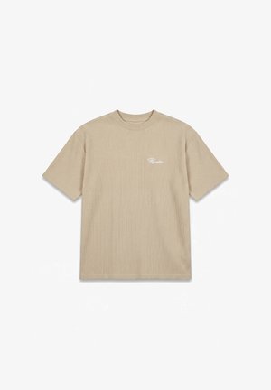 Pegador, SIGNAR OVERSIZED RIB TEE - T-Shirt basic - washed khaki beige/white