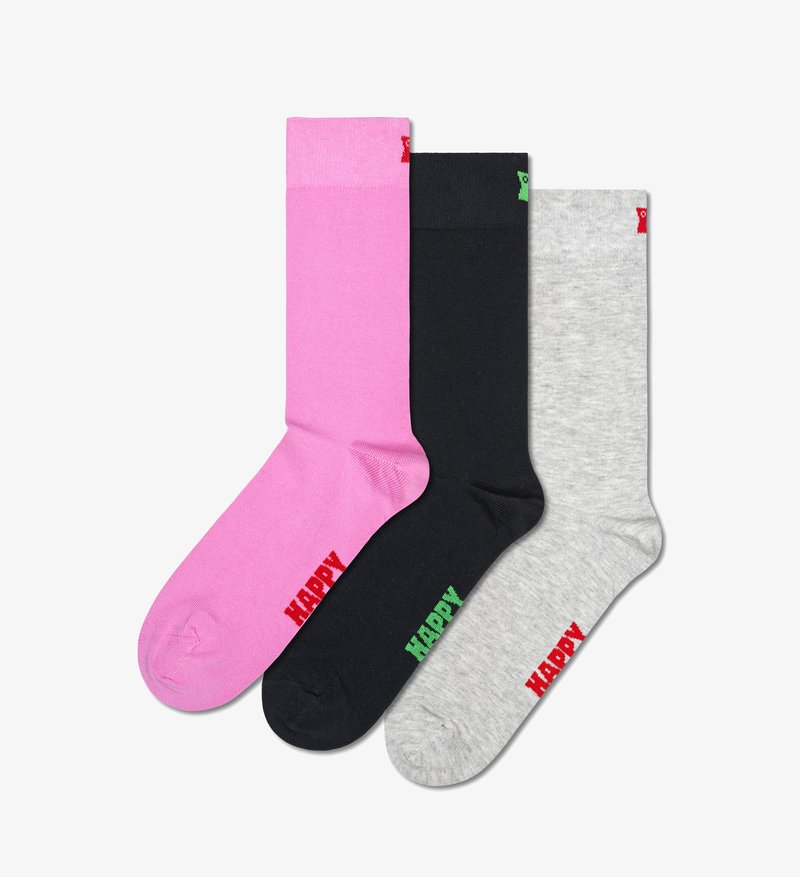 Happy Socks SOLID SOCKS 3 PACK UNISEX - Socks - multi-coloured