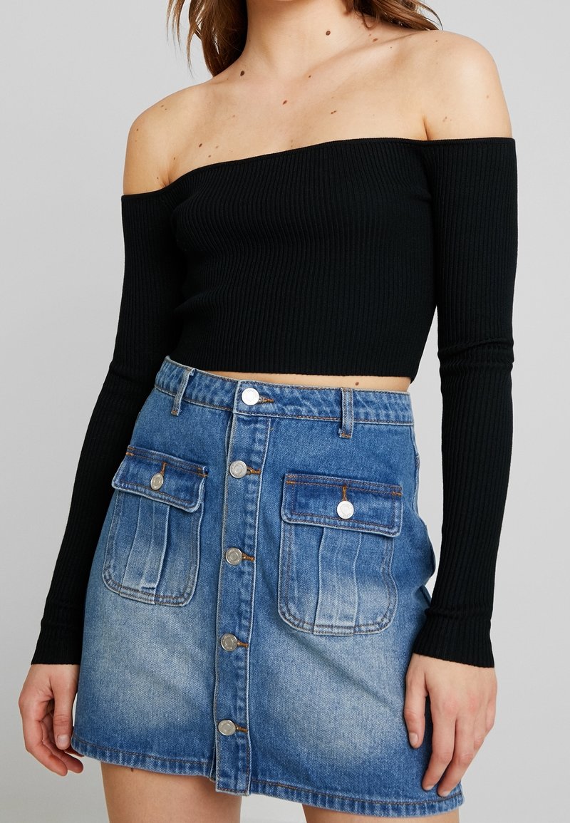 Missguided Stickad tröja - black