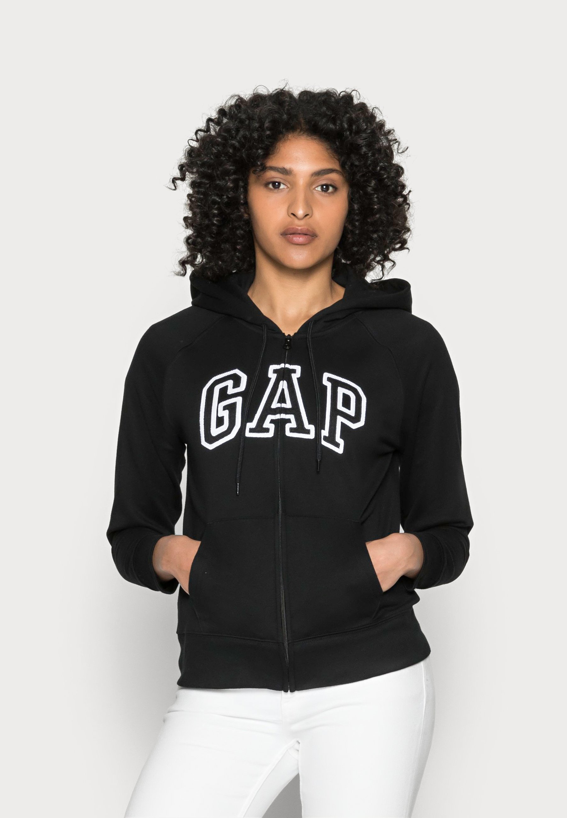 GAP Sudadera con cremallera - true black/negro -