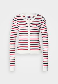 ESSENTIAL CREW NECK CARDIGAN - Kardigán - white/red/navy