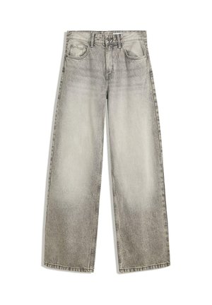 Weite Jeans in einem ausgebleichten Grauwasch, mit klassischem Fünf-Taschen-Design, Gürtelschlaufen und geradem Schnitt von der Hüfte bis zum Saum.