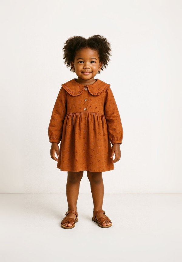 BODERIE COLLAR  - Freizeitkleid - mustard