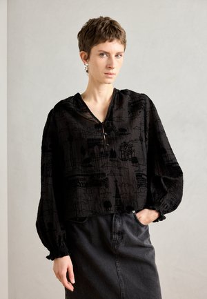 TALE LIGHT BLOUSE - Button-down blouse - black