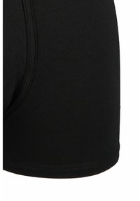 Czarne bawełniane bokserki o gładkiej fakturze, z elastycznym paskiem i płaskimi szwami dla wygody. Bez widocznych wzorów ani akcentów.