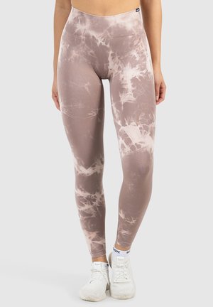 LEGGINGS SEAMLESS BATIK WASH SRUNCH HIGH WAIST BECCI - Tights - braun