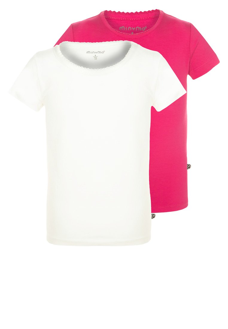 Minymo MIBASIC 2 PACK - T-shirts med print - dunkelpink