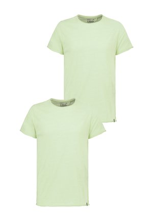 2 PACK MIT RUNDHALS UND ROLLKANTE - T-Shirt basic - hellgrün