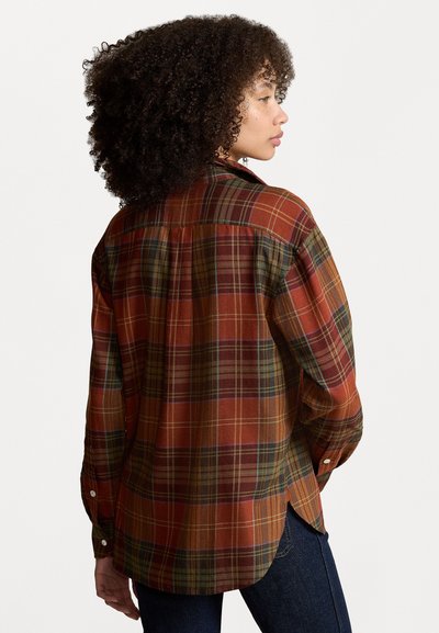 Polo Ralph Lauren RELAXED FIT PLAID COTTON-BLEND SHIRT - Skjortebluse - orange multi