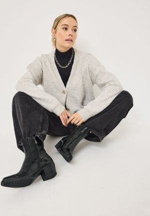 Kovboju/motociklistu tipa puszābaki - black croco