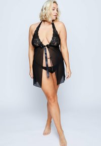 Ulla Popken NEGLIGEE WITH MATCHING SET - Pigiama - black