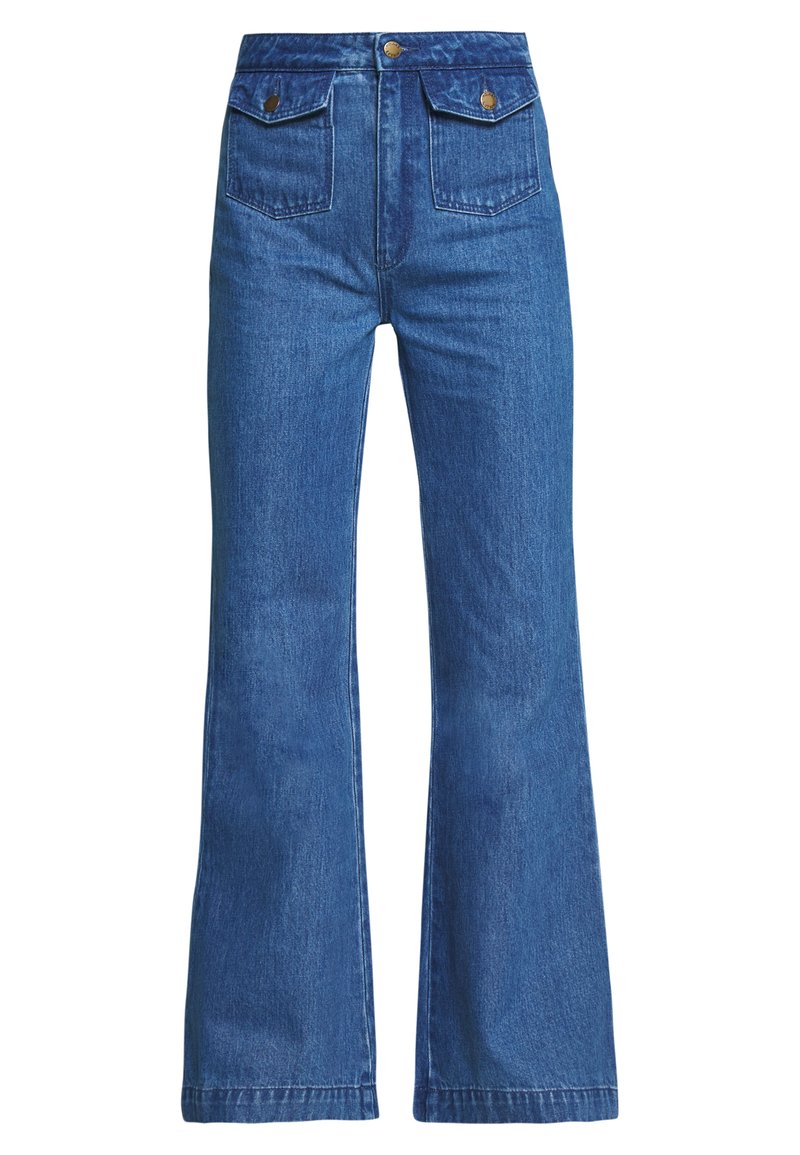 Rollas Flared Jeans blauw denim/bluedenim