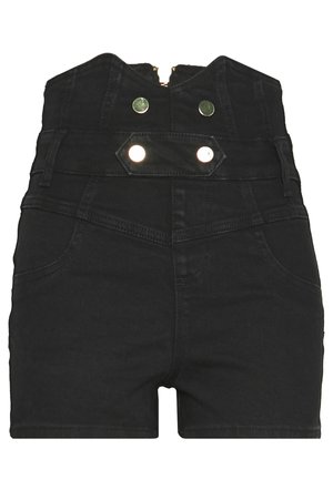 Šortky - coated denim