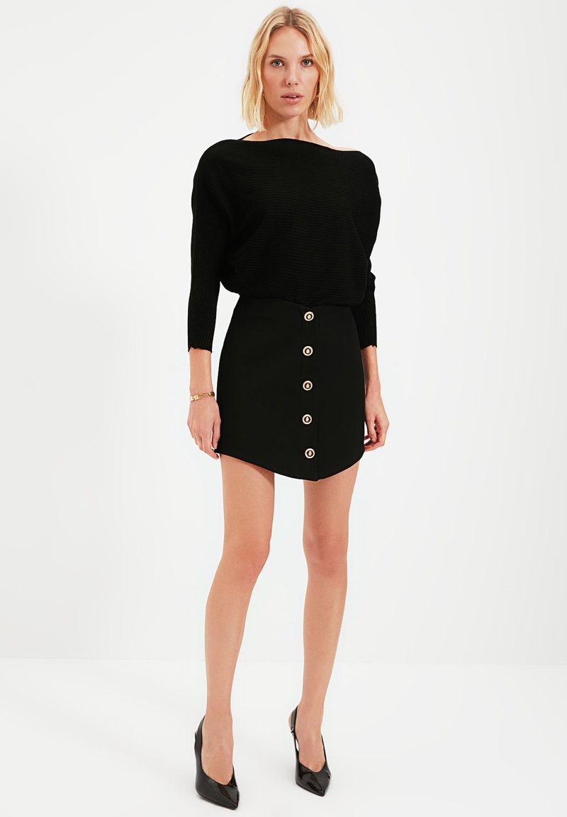 Damen Strickjacken | Trendyol Strickpullover black/schwarz - BX30840 Damen Strickjacken | Trendyol Strickpullover black/schwarz - BX30840