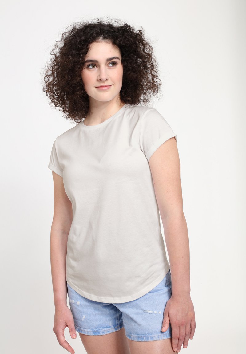 Henry Tiger ROLLED-SLEEVE - T-shirts basic - white mist