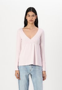 Hollister Co. Easy Long-Sleeve Pointelle Babydoll Top - Ilgarankovis viršutinės dalies drabužis - pale lilac