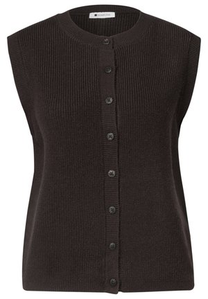 Street One, STRICKWESTE MIT RUNDHALS UND KNOPFLEISTE - Veste sans manches - black coffee