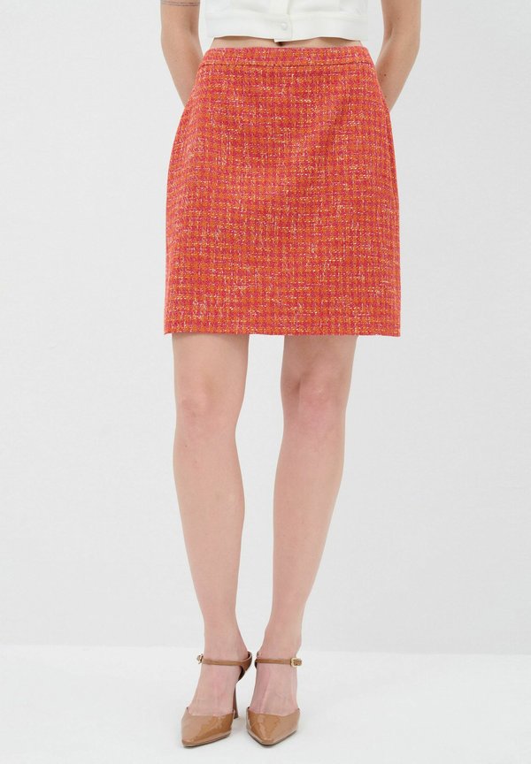 A-Linien-Rock - plaid orange