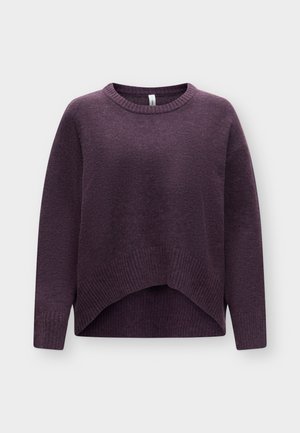 ONLY, ONLALIVIA LS HIGH-LOW O-NECK NOOS KNT - Pullover - plum perfect melange