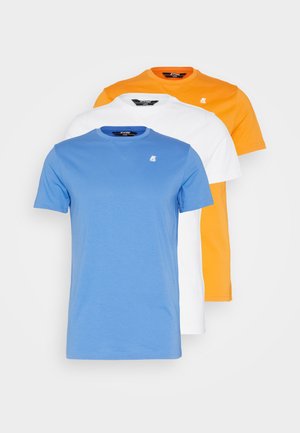K-Way EDWING ROUND SLEEVES UNISEX 3 PACK - T-shirt basic - white/orange rust/blue ultramarine