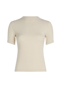 MODAL MIX RIB SLIT DETAIL T-SHIRT - T-shirt basique - wood ash