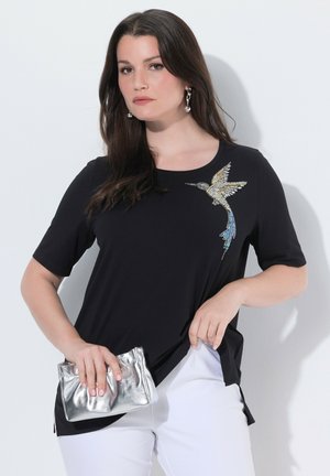 HUMMINGBIRD BEADWORK TEE - T-shirt print - black