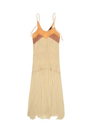 BIMBA Y LOLA, BIMBA Y LOLA VESTIDO DE TIRANTES PLISADO LÍNEA A AMARILLO CLARO - Maxi-jurk - amarillo claro