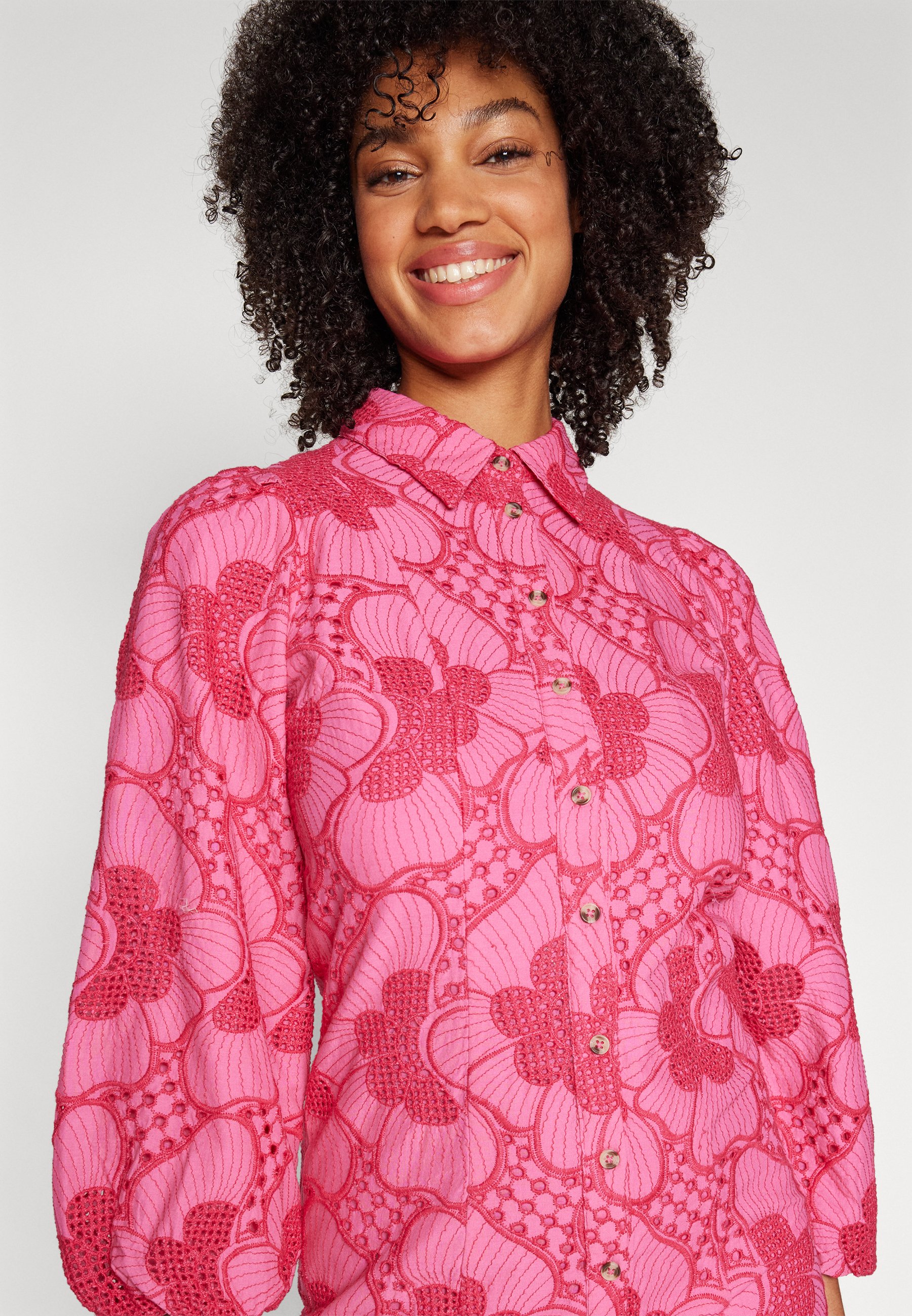 YAS YASSABBIE SHIRT DRESS - Shirt dress - carmine rose/pink