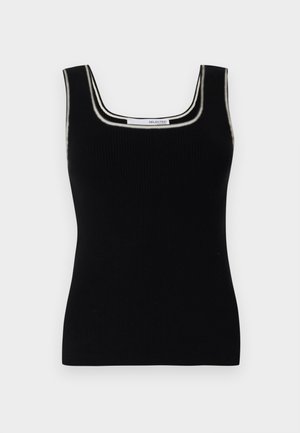 Selected, Knitted Sleeveless - Top - black/snow white