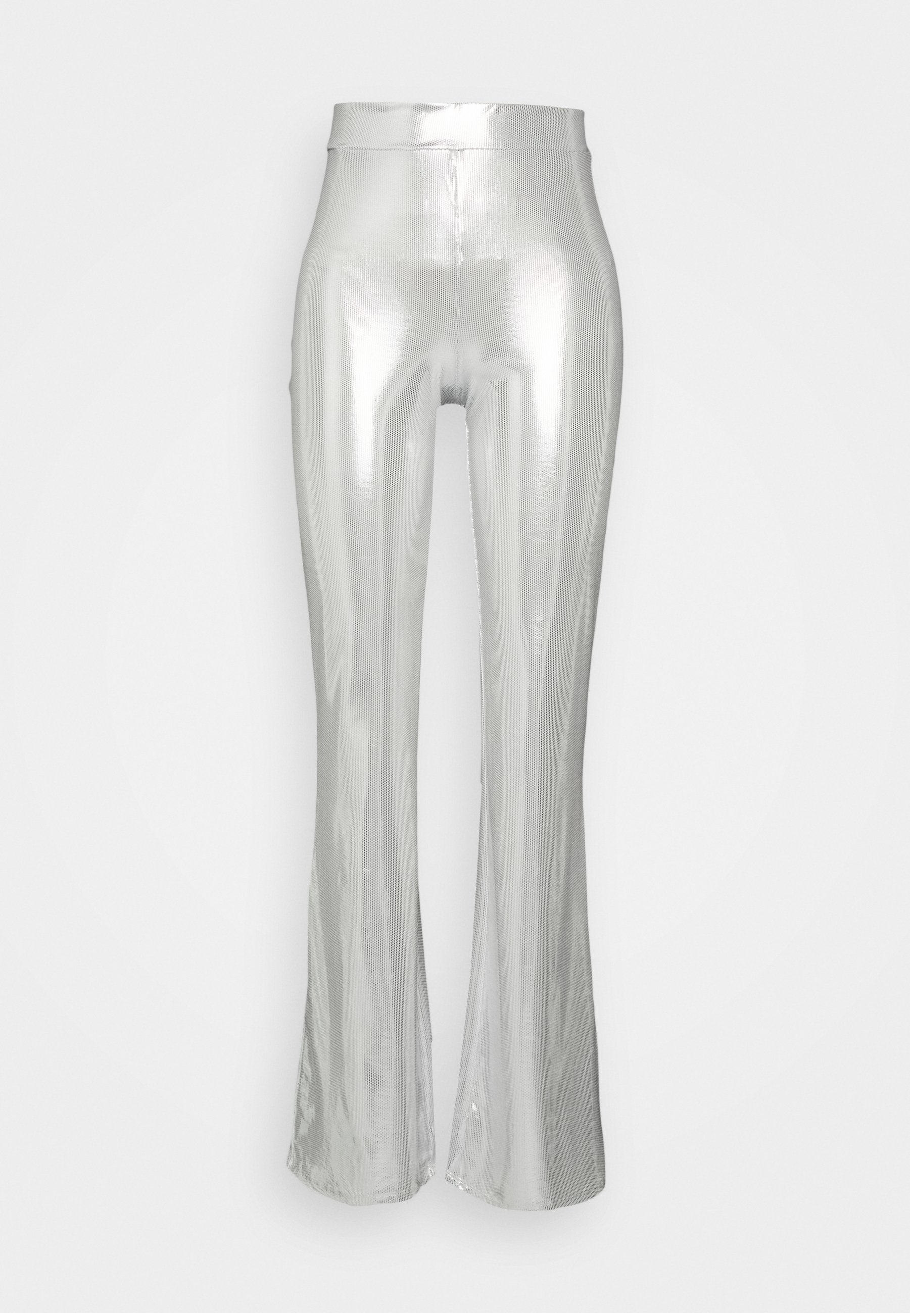 Monki Trousers - metallic silver 