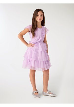 CON BALZE E FIORE APPLICATO - Vestito elegante - lilla pastello