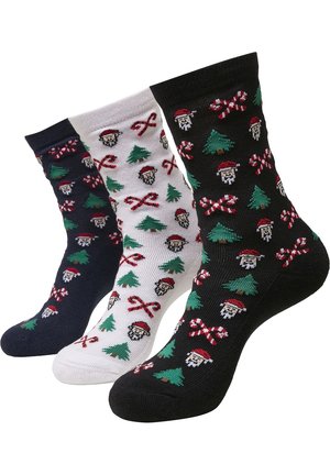 ACCESSORIES GRUMPY SANTA CHRISTMAS SOCKS 3-PACK - Nogavice - black/navy/white