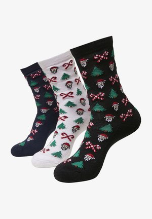 ACCESSORIES GRUMPY SANTA CHRISTMAS SOCKS 3-PACK - Chaussettes - black/navy/white