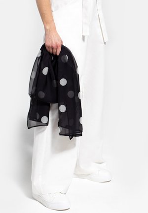 Scarf - black with white polka dots