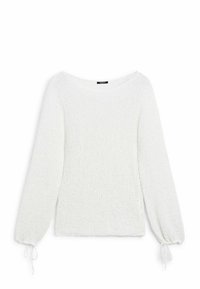 BALLOON SLEEVE WITH BOWS - Jumper - white