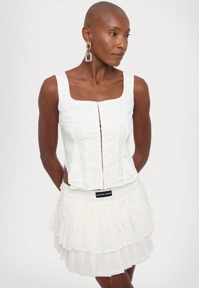 MARINE SERRE REGENERATED HOUSEHOLD CORSET - Top - white