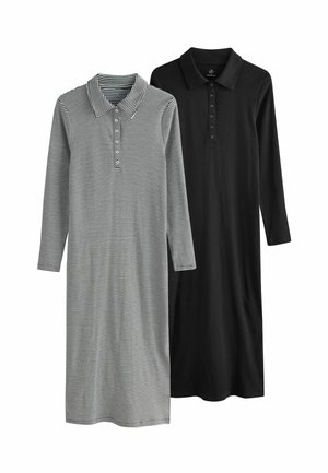 REGULAR FIT - 2 PACK COLLARED MIDI  - Strikkjoler - black stripe