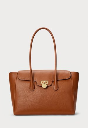 Lauren Ralph Lauren PEBBLED LEATHER LARGE TANNER SATCHEL - Handbag - lauren tan