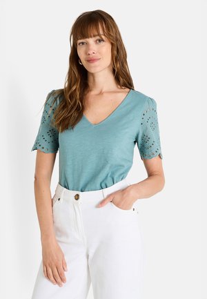 MANCHES VOLANTÉES - Camiseta estampada - vert clair