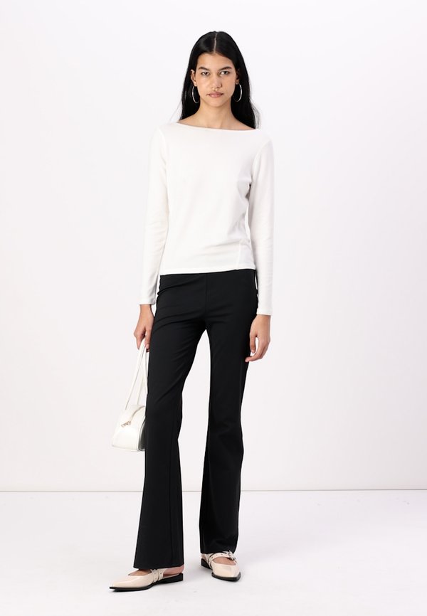 Long-Sleeve Cozy Lounge Knit Wide Crew Top - Long sleeved top - jet stream3