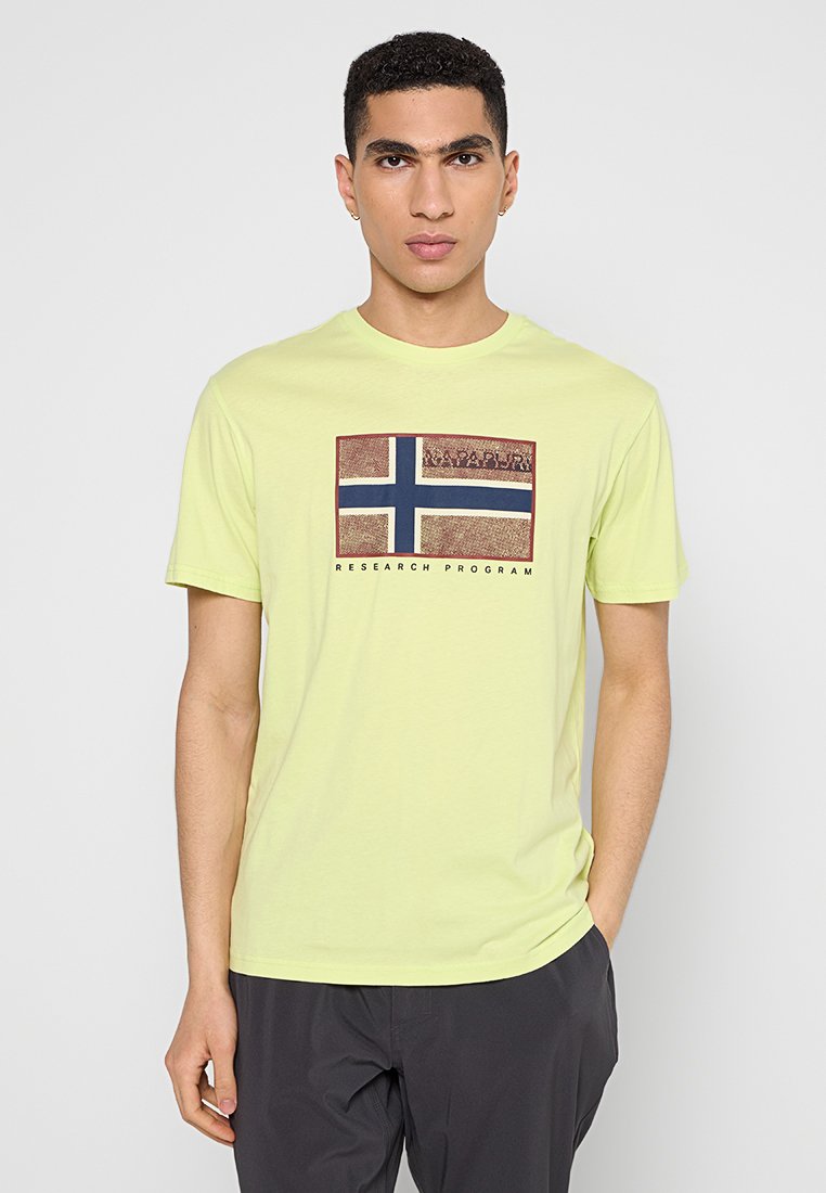 Napapijri T-shirt print geel Napapijri T-shirt print geel