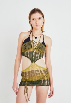 AMIR HALTER MINI DRESS - Strickkleid - green