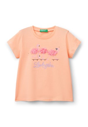 WITH PETAL EFFECT APPLIQUE - T-shirt con stampa - orange