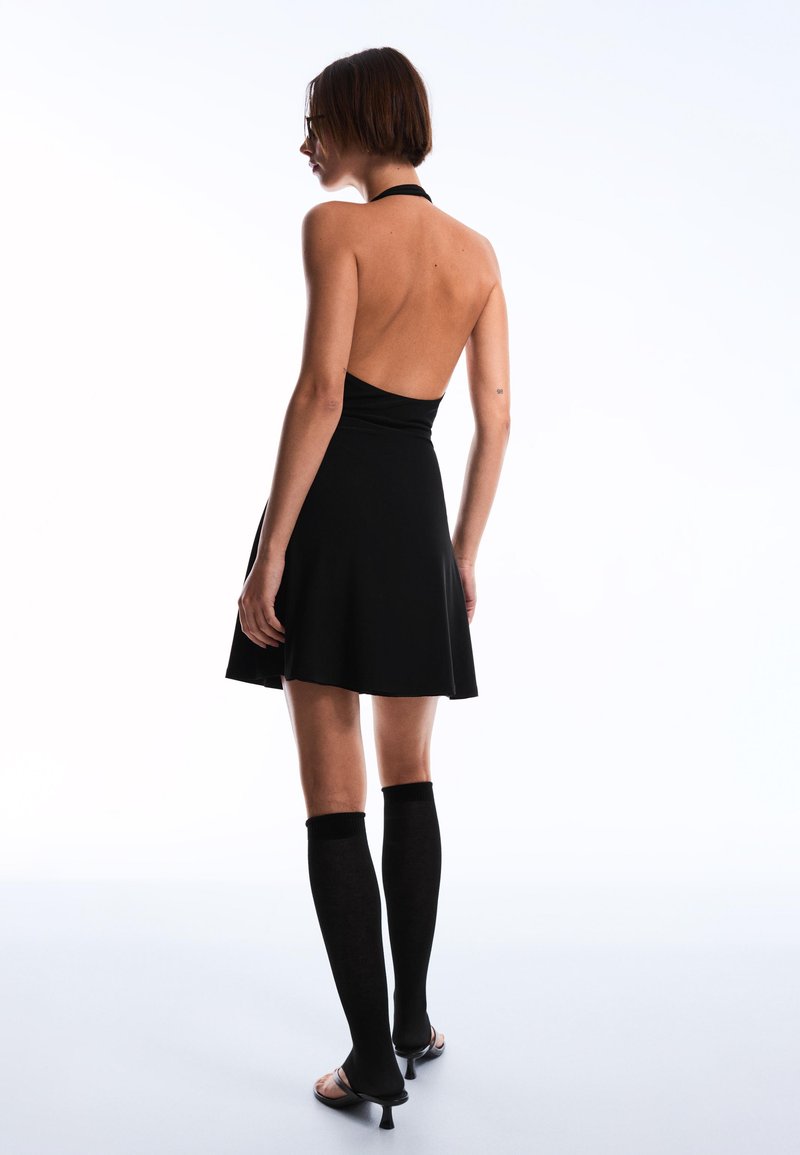 Bershka HALTER - Jersey dress - black - Zalando.ie