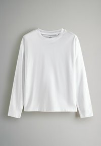 THE SET REGULAR FIT - 4 PACK HEAVYWEIGHT  - Long sleeved top - white taupe brown navy red white stripe
