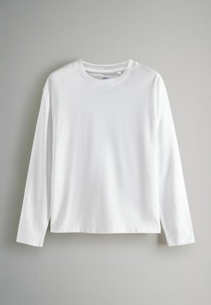 THE SET REGULAR FIT - 4 PACK HEAVYWEIGHT  - Long sleeved top - white taupe brown navy red white stripe